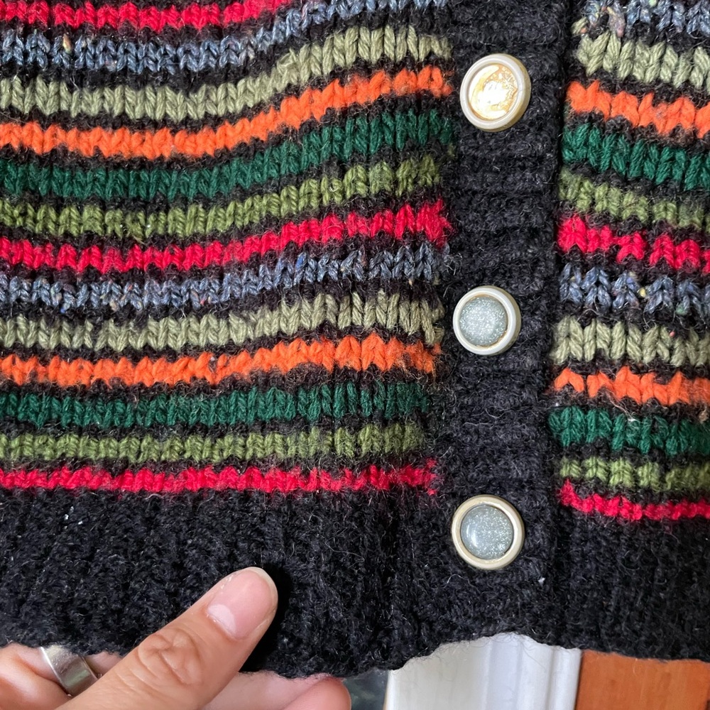 Vintage Hand Knit Striped Sweater Vest - Picture 6 of 6